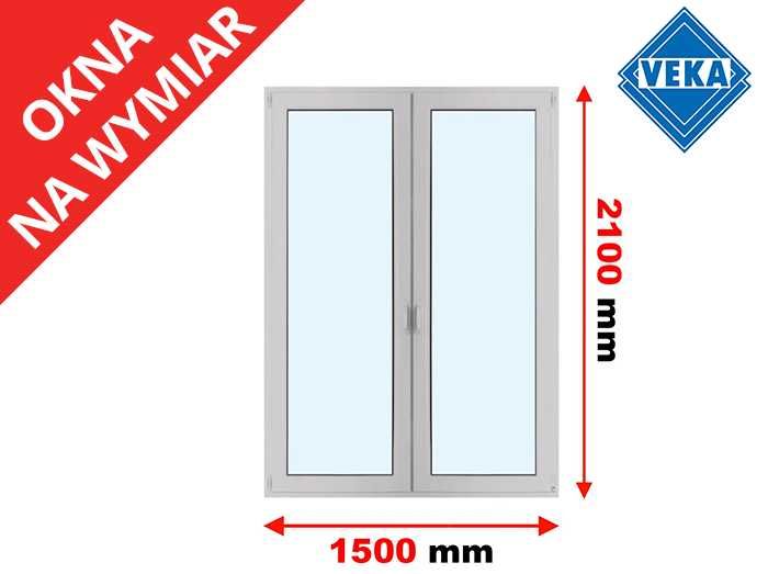 Dwuskrzydłowe Okno Balkonowe VEKA na Wymiar Drzwi Tarasowe 1500 x 2100