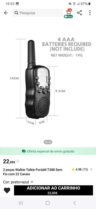 Walkie Tokie 2 peças