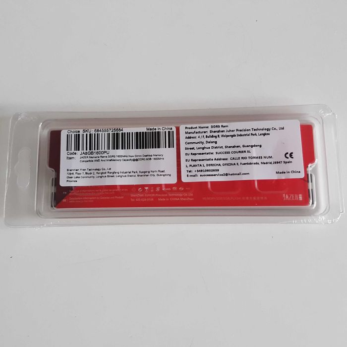 Jazer Memory for Desktop Tower, 8GB RAM DDR3 1600MHz PC3-12800U, New64552990000129123