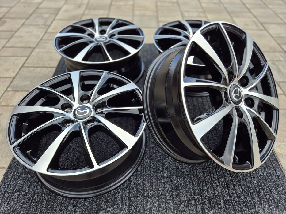 Mazda 16 " Felgi Nowe 5x114,3 CX-3 MX-5 Premacy 3 / 5 / 6 Czarny / Poler