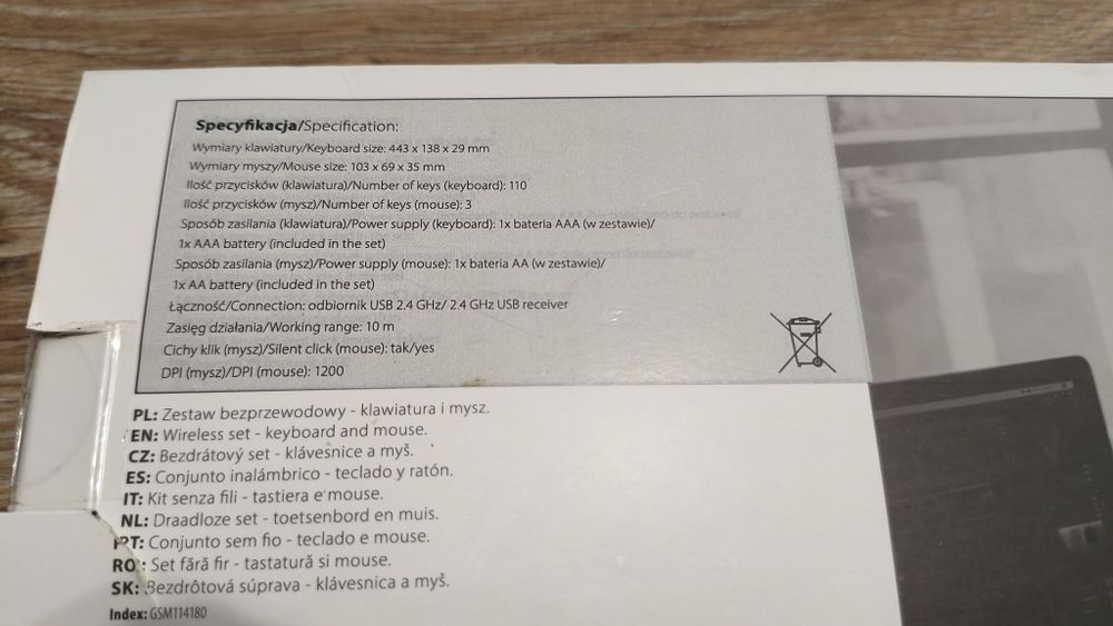 Klawiatura i mysz bezprzewodowa