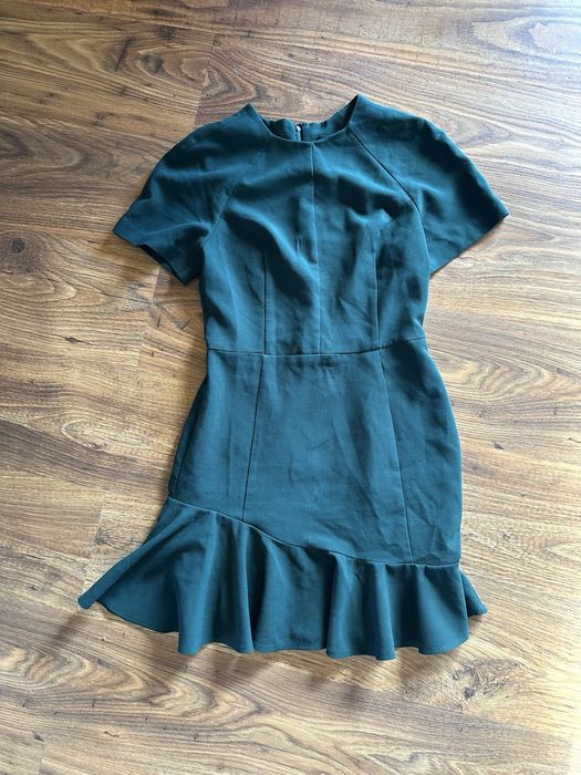 Sukienka butelkowa zieleń falbanka ASOS 38