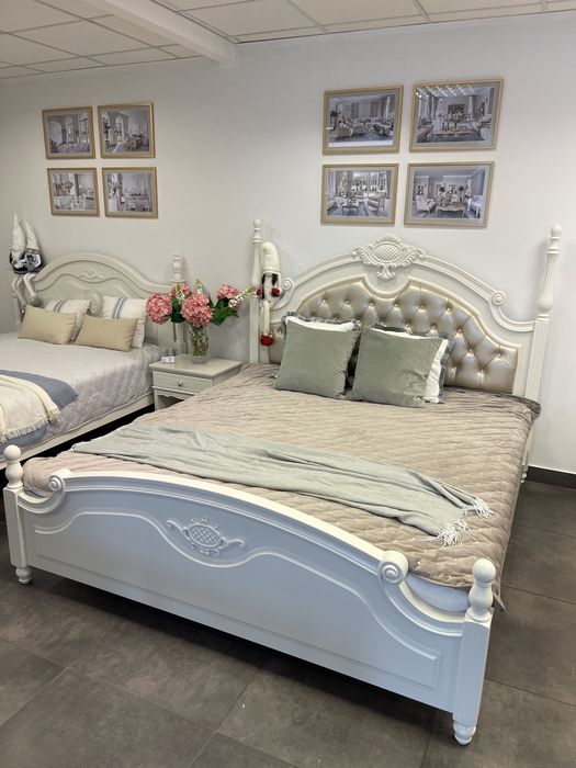 Eleganckie białe łóżko 180 x 200 cm, -40%, outlet, promocja!