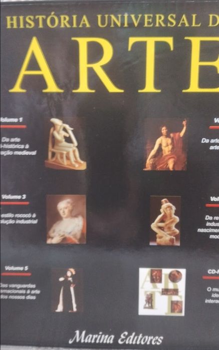História Universal da Arte - 5 livros novos oferta de estojo com CD