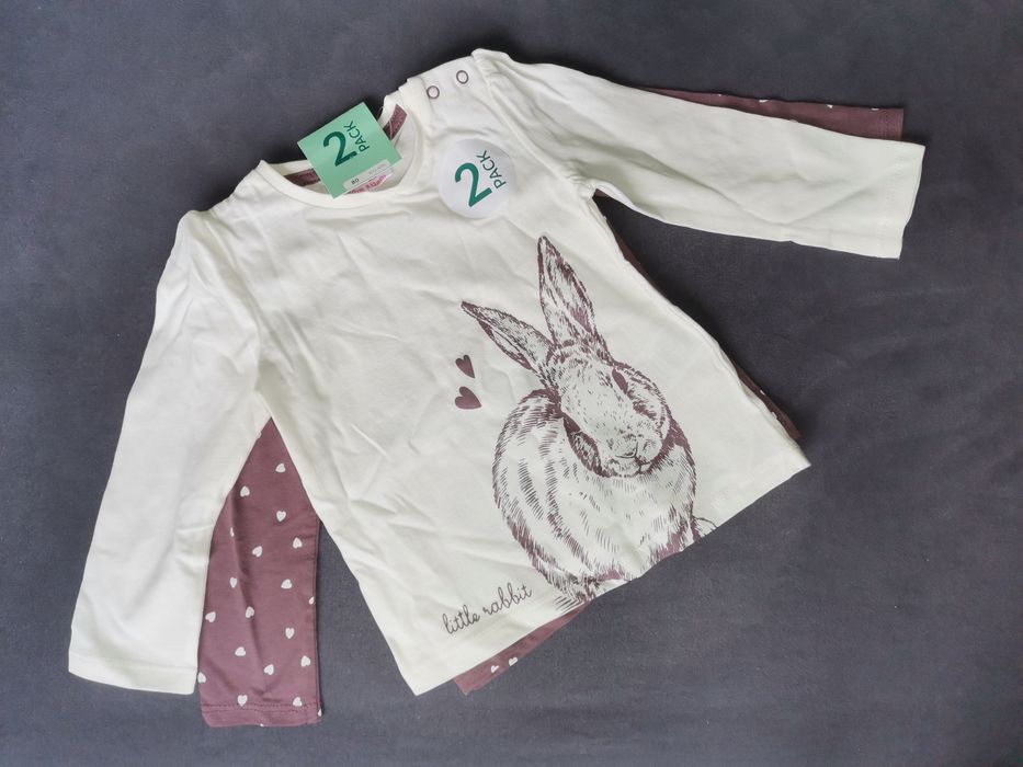 2-pak nowych bluzeczek dla dziewczynki, rozm. 80
