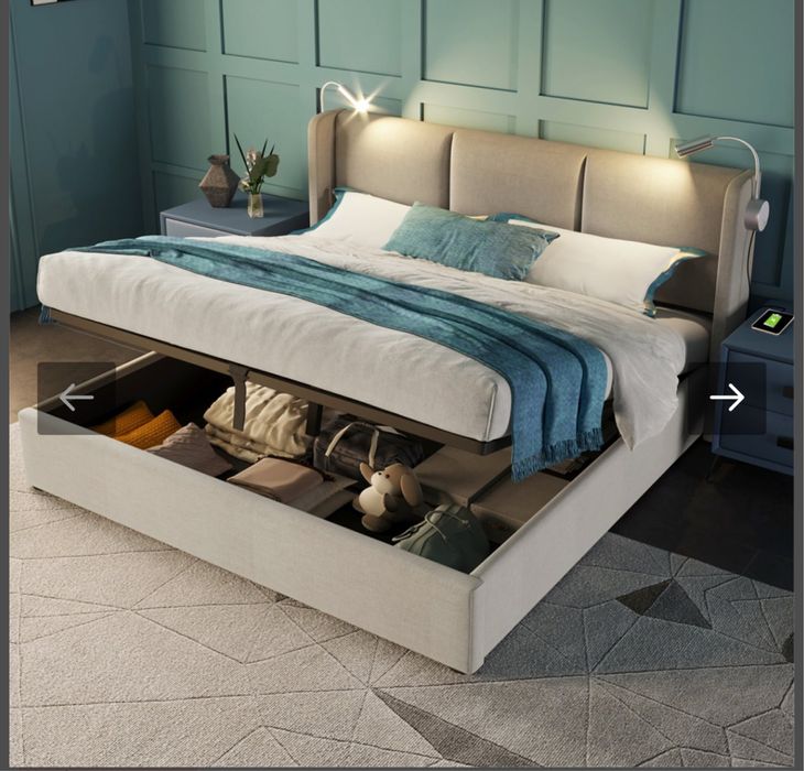 Cama hidráulica com lampada