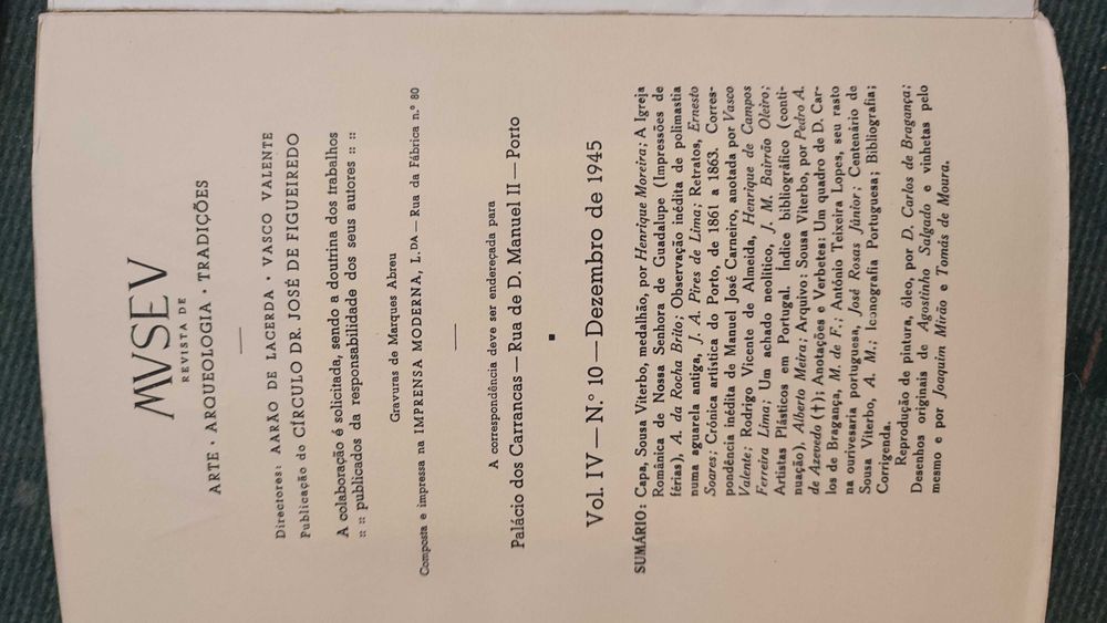4 Números Museu Revista de Arte Arqueologia Tradições - Anos 40