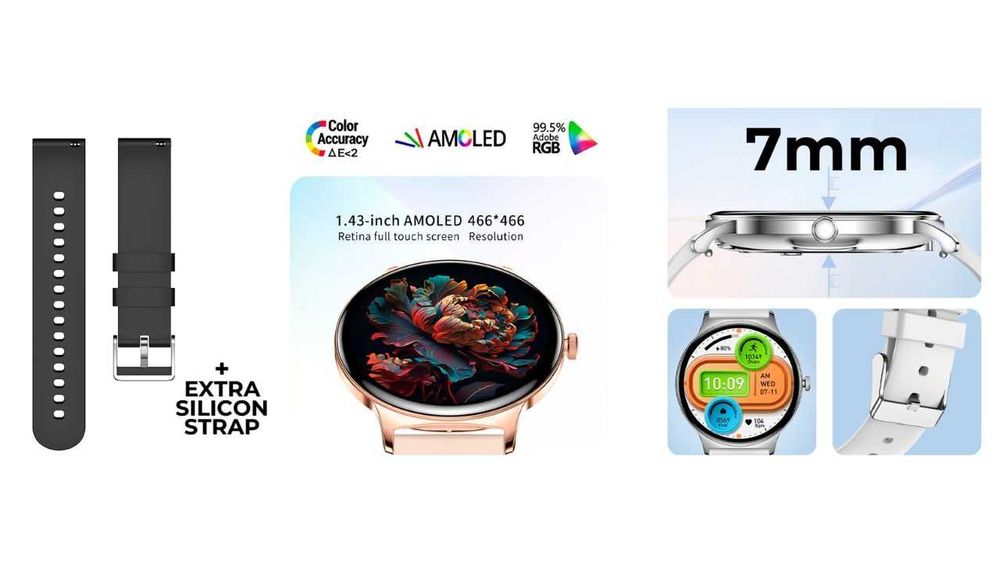 Smartwatch Cool UltraThin + fivela silicon - NOVO