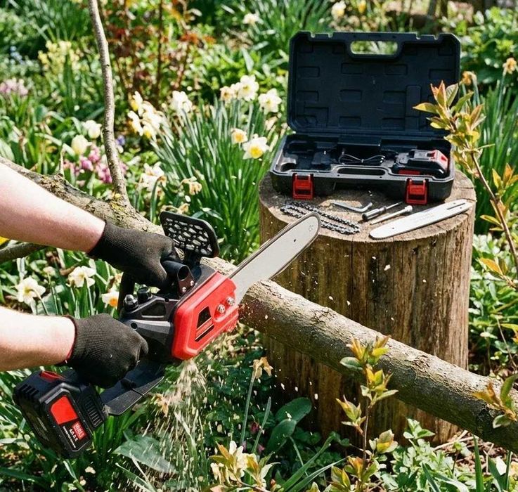 Пила цепная по дереву аккумуляторная электрическая пилка акумоляторна