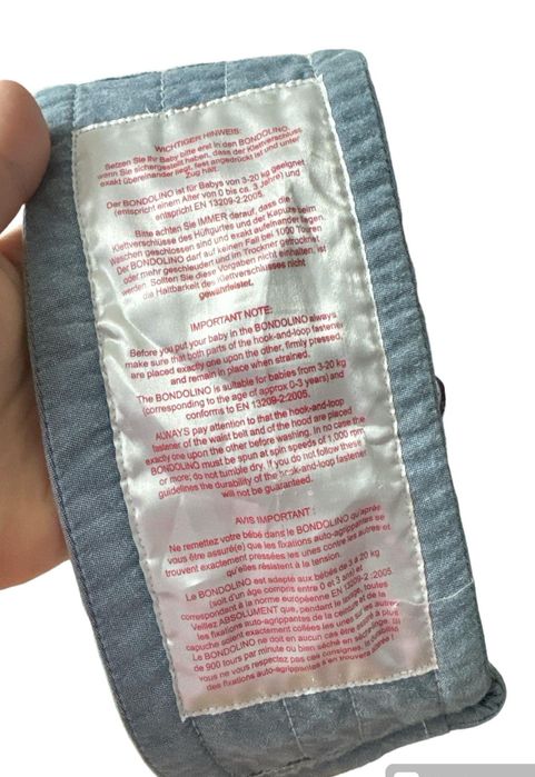 Nosidło nosidełko ergonomiczne hybrydowe Bondolino 3kg-20kg wiązane