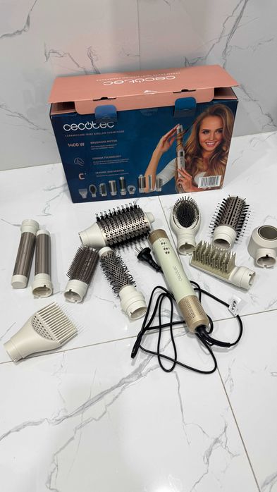 Новий Стайлер фен CECOTEC Bamba CeramicCare 10in1 AirGlam Champagne