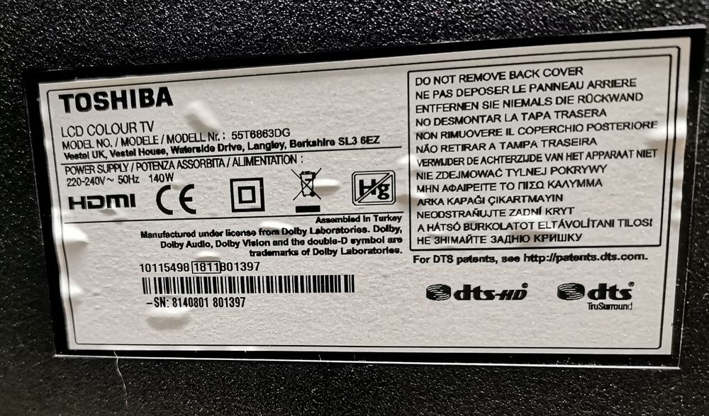 55" Toshiba 4k Smart TV  onkyo  Wifi hdr led telewizor dvbt2 bluetooth