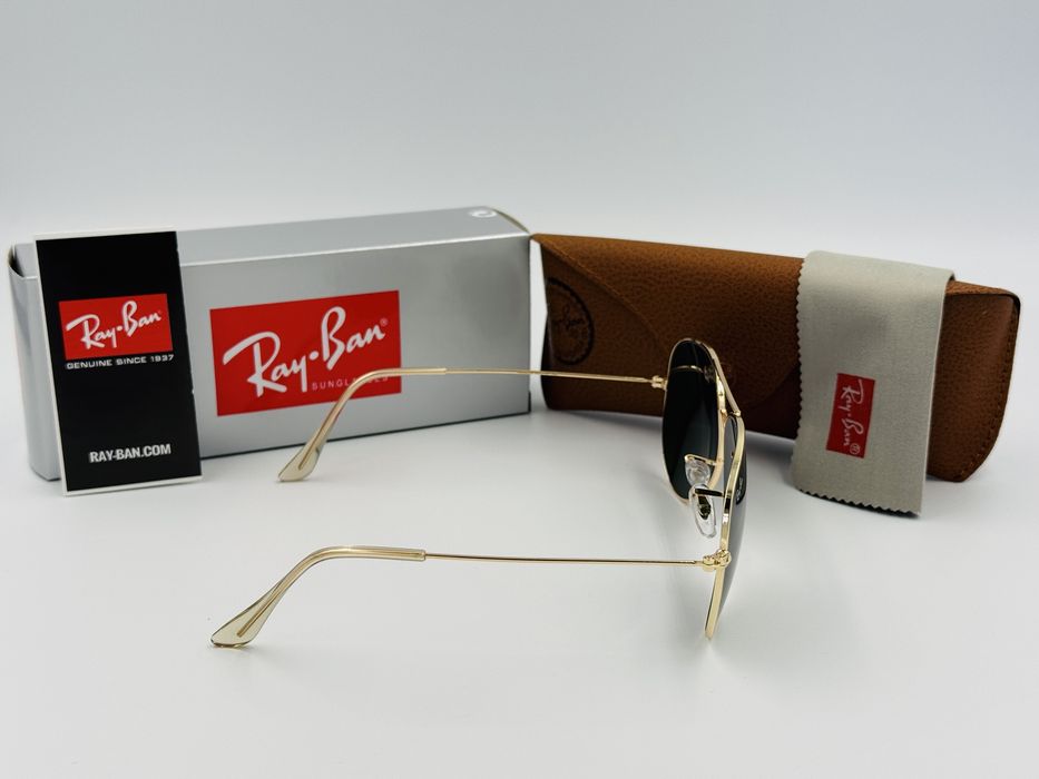 Очки Ray Ban Aviator Large Metal 3026 Gold-Green 62мм стекло