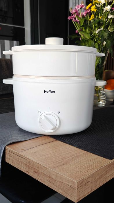 Garnek elektryczny Hoffen 1000W z funkcją gotowania na parze