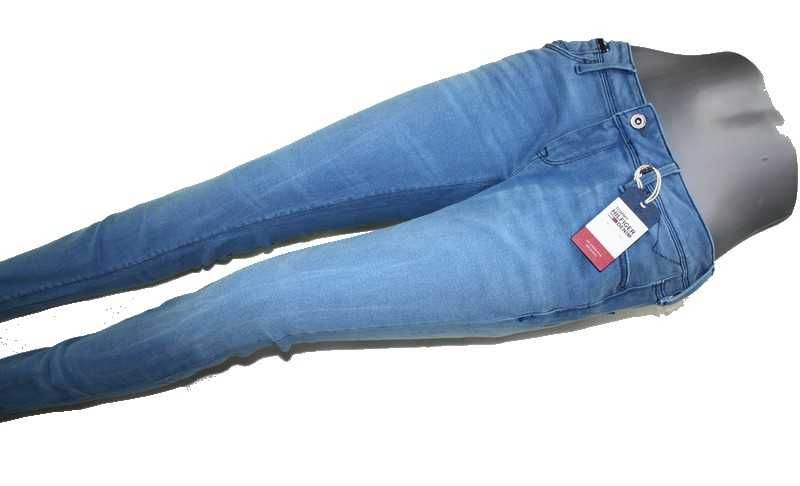 Damskie jeansy Tommy Hilfiger Natalie rurki niski stan nowe - W34/L30