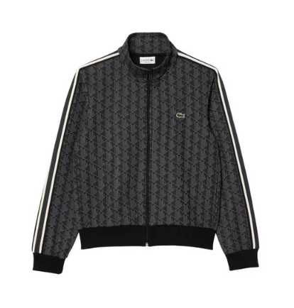 Czarny zamek błyskawiczny Lacoste z monogramem