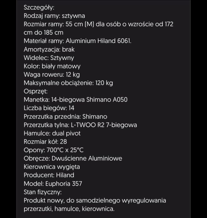 Kolarzowka rower szosowy