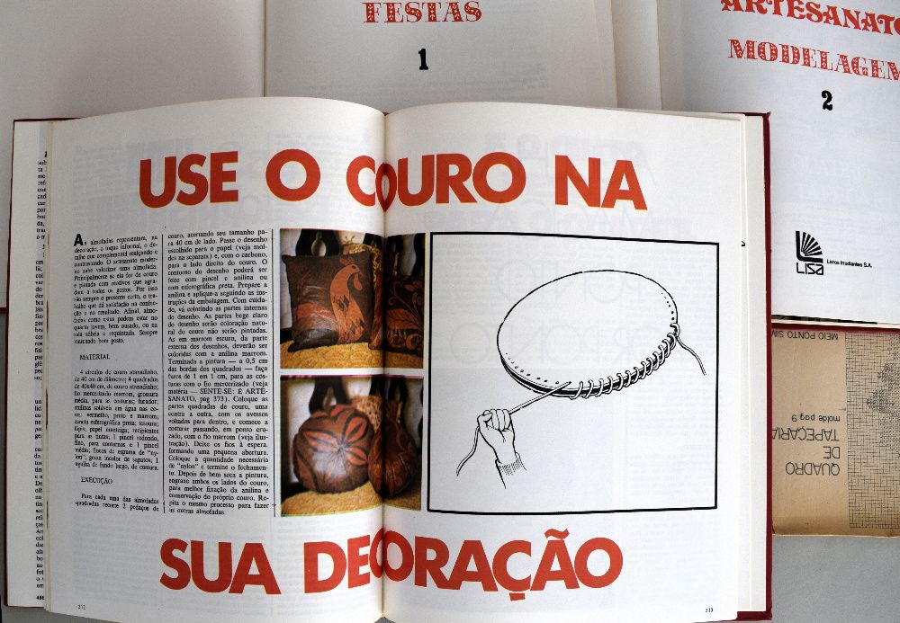 "ARTESANATO: enciclopédia de trabalhos manuais" em 3 volumes