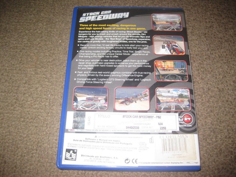 Jogo "Stock Car Speedway" PS2/Completo!
