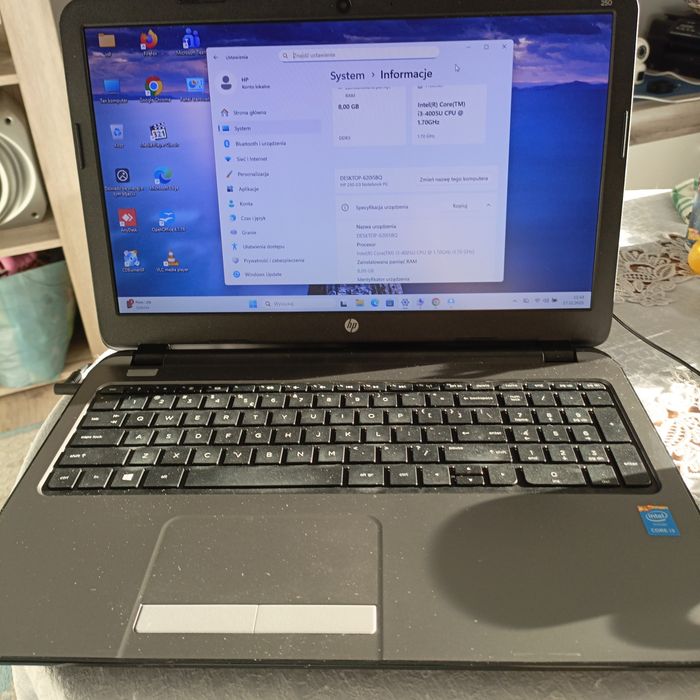 Laptop HP 250 G3 - nowy dysk SSD