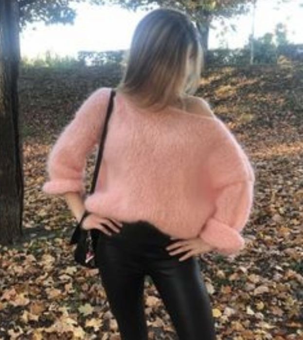 Elegancki sweter oversize z moheru