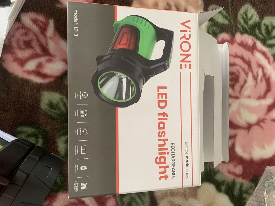 Акумулятирний лед фонарік virone