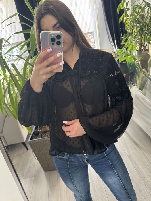 Bluzka 34 XS bufiaste rękawy H&M