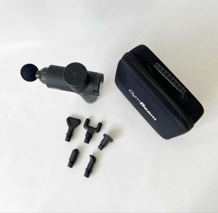 Масажний пістолет GymBeam VI Black з 6 насадками