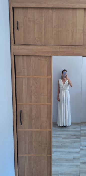 Sukienka maxi błyszcząca Elizabeth Collection S ecru
