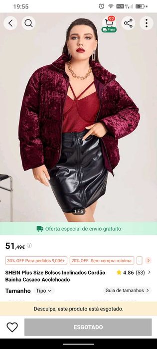 Casaco acolchoado usado 3 vezes