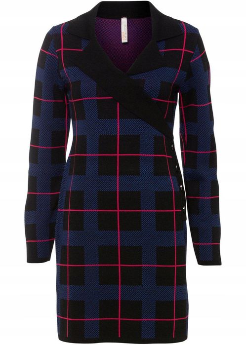 B.P.C sukienka dzianinowa w kratę 36/38.