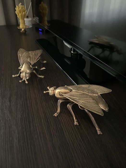 Статуетка латунь бронза  муха попільниця вінтаж