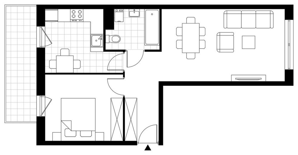 2-pokojowe mieszkanie 50m2 + balkon