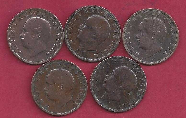COLEÇÃO XX Reis D. Luis I  1882 a 1886  5 Moedas