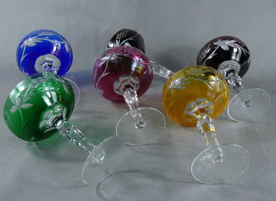 Komplet kolorowych kryształowych kieliszków szampana KIELISZKI 6 sztuk