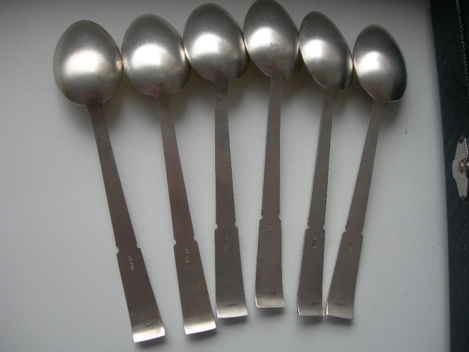 Чайные ложки, серебро, 875, позолота, новые