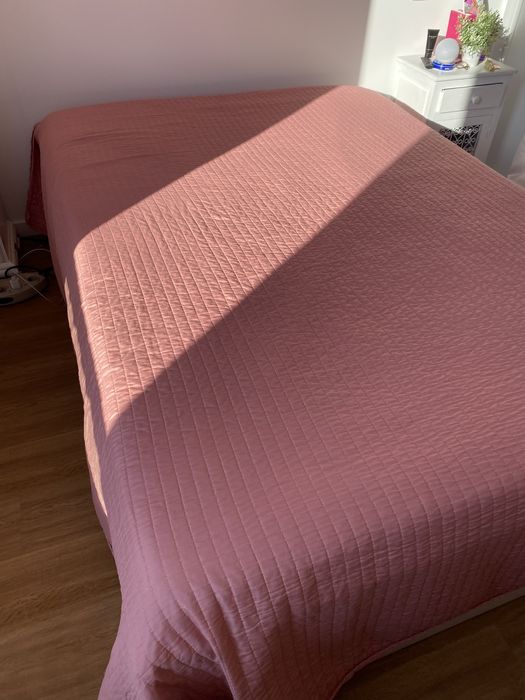 Colcha cor de rosa XL