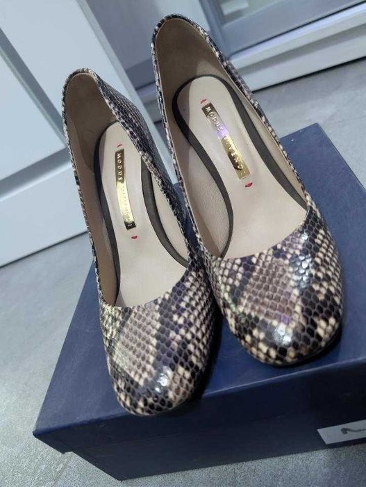Туфли кожаные, под змеиную кожу