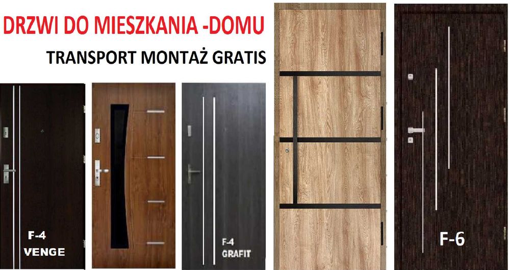 Drzwi z montażem ZEWNĘTRZNE wejściowe do mieszkania- wewnątrzklatkowe