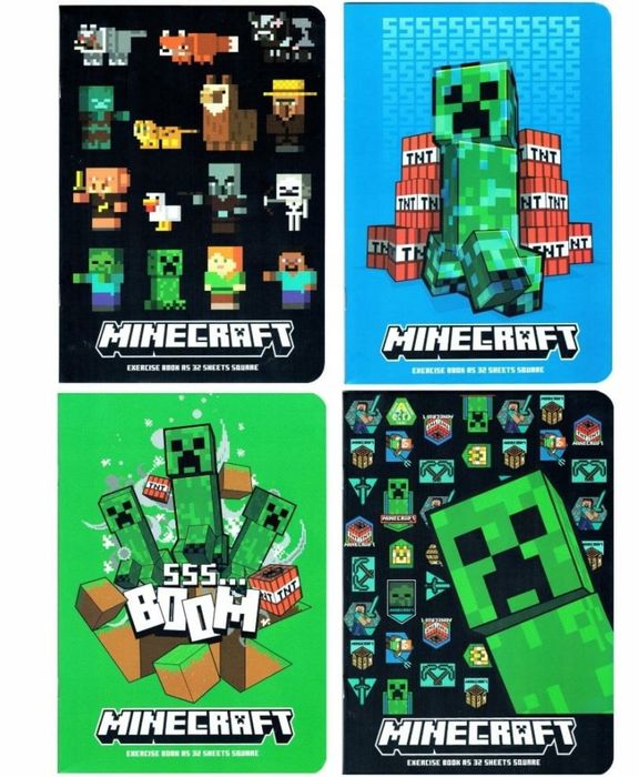 Zeszyt A5/60K kratka Minecraft (10szt) ASTRA ASTRA papiernicze folia,