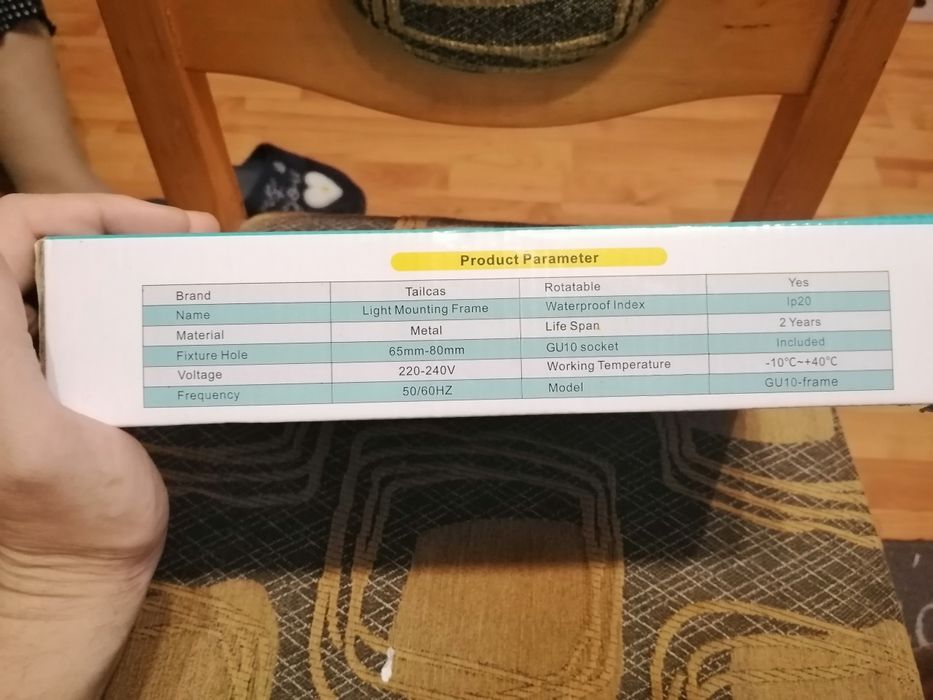 10 reflektorów do zabudowy GU10 rama montażowa wychylna biała,  nowe