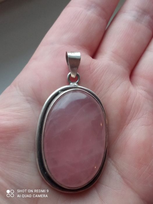 Wisior 22 g efektowny kwarc różowy p.925