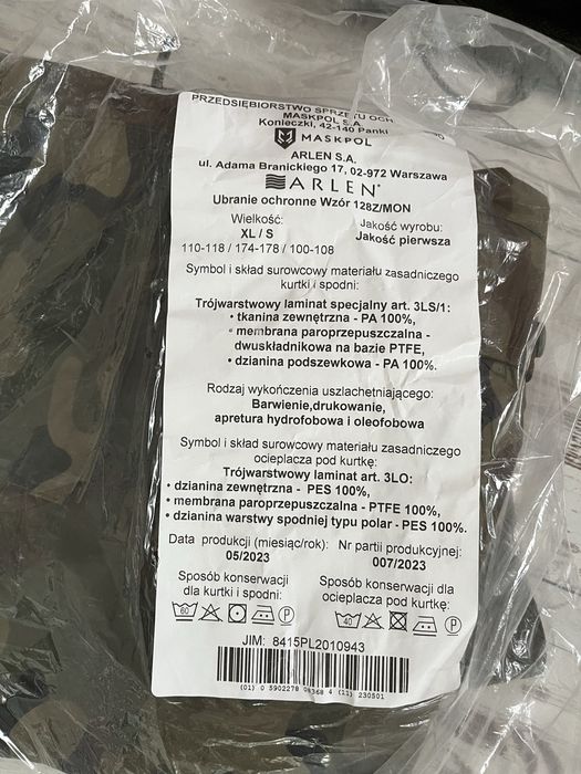 Ubranie ochronne L/S