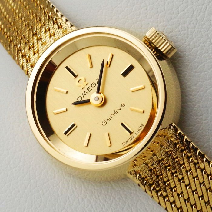 OMEGA zegarek damski 18K złoto 750 kal. 485 mechaniczny vintage 1969