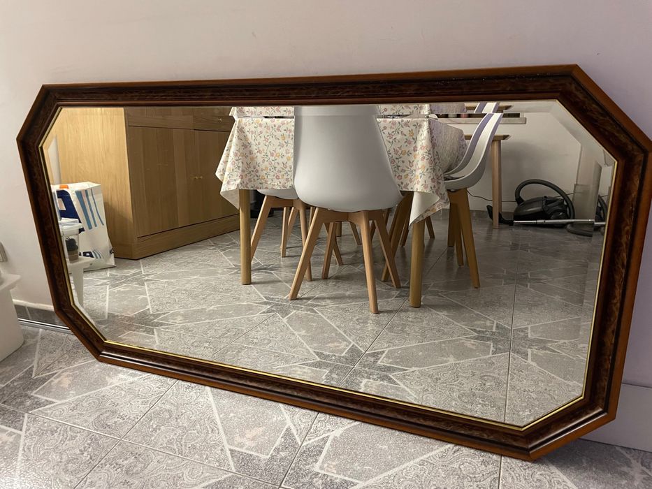 Espelho 150x80 com moldura de madeira