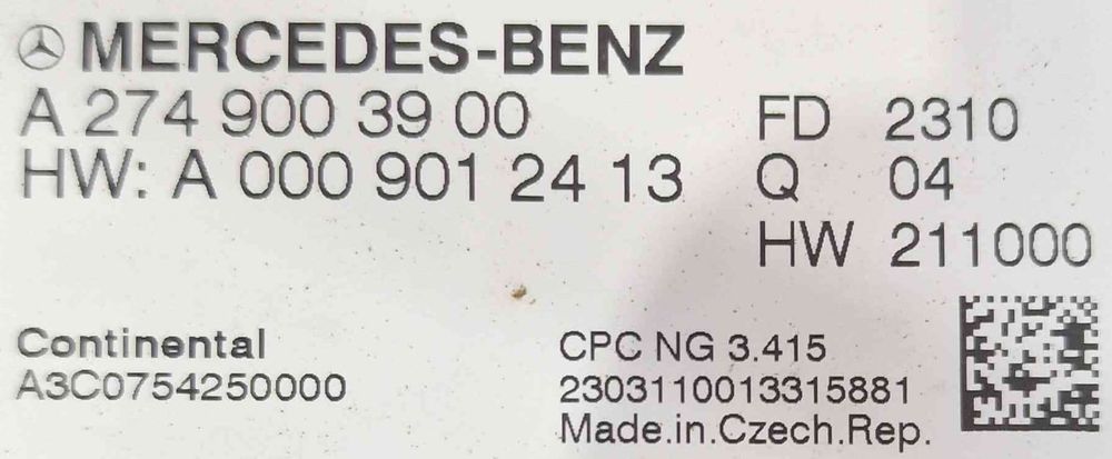 Módulo Eletrónico A2749003900 - MERCEDES-BENZ VITO Mixto