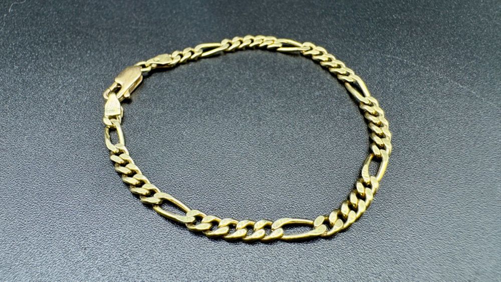 Złota bransoletka "FIGARO"; próba: 14ct 585, waga: 5,87g, długość: 16 cm