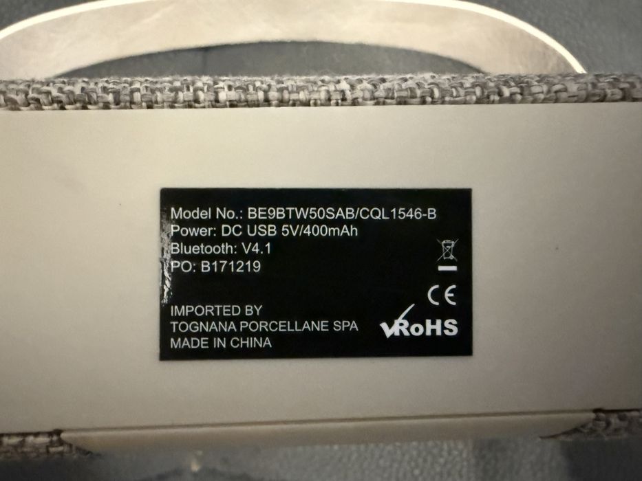 Głośnik przenośny Progetto Tognana USB Bluetooth