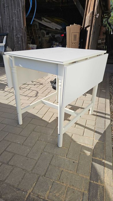 Stól ikea bialy zadbany rozkładany