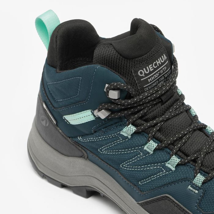 Botas de Caminhada em Montanha Mulher MH100 Impermeáveis